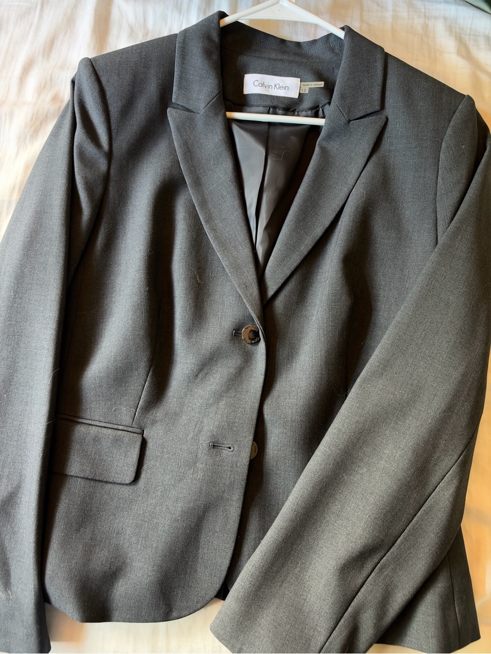Calvin Klein Woman's Charcoal Gray Blazer